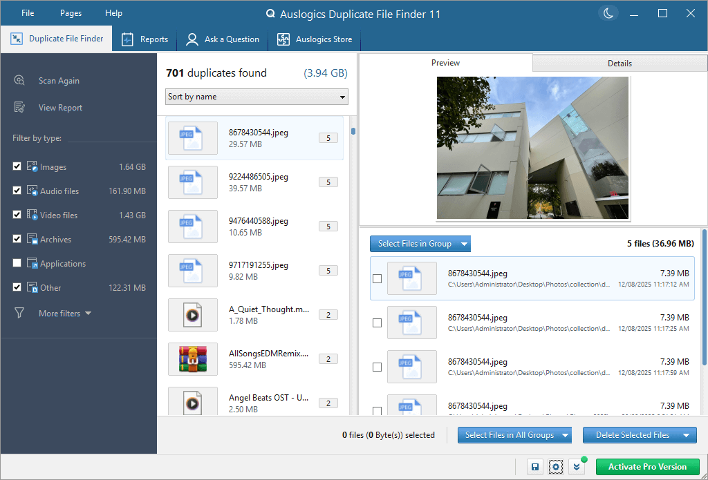 Auslogics Duplicate File Finder