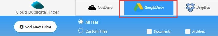 choose Google Drive at the top