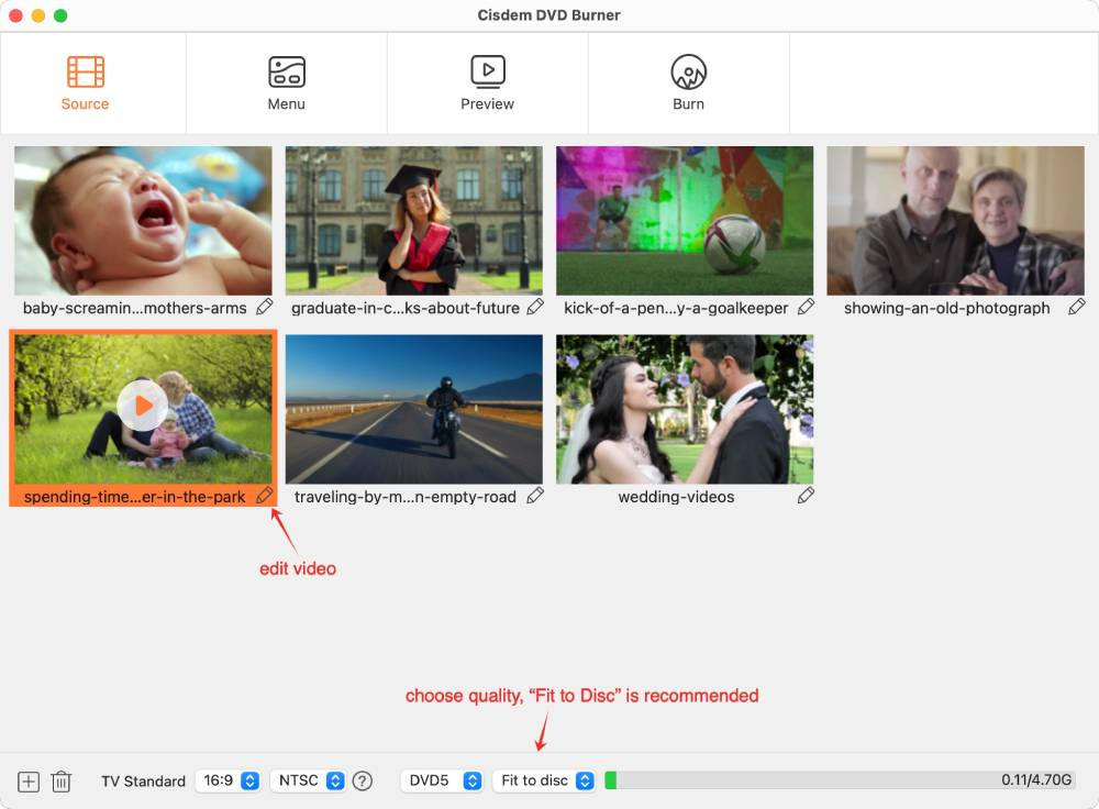 add videos to source