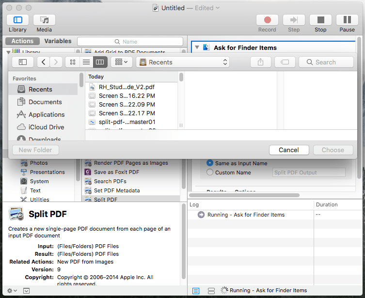 automator mac documents into pdf