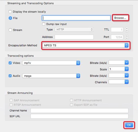 set location and output formats