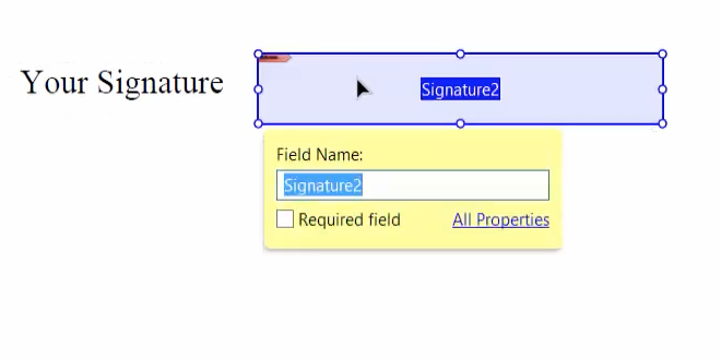 create signature block in pdf