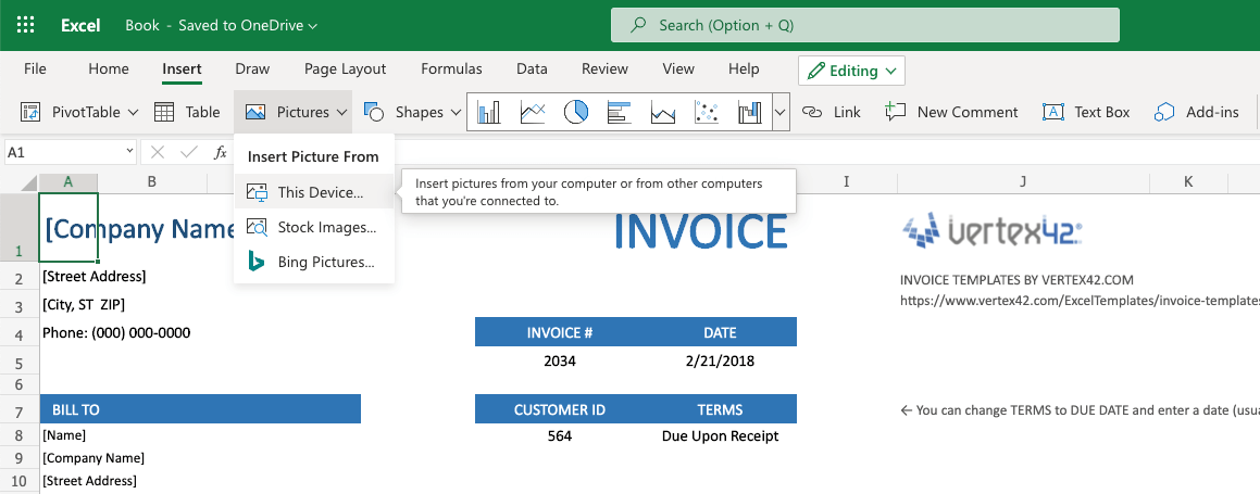 insert pdf to excel 365