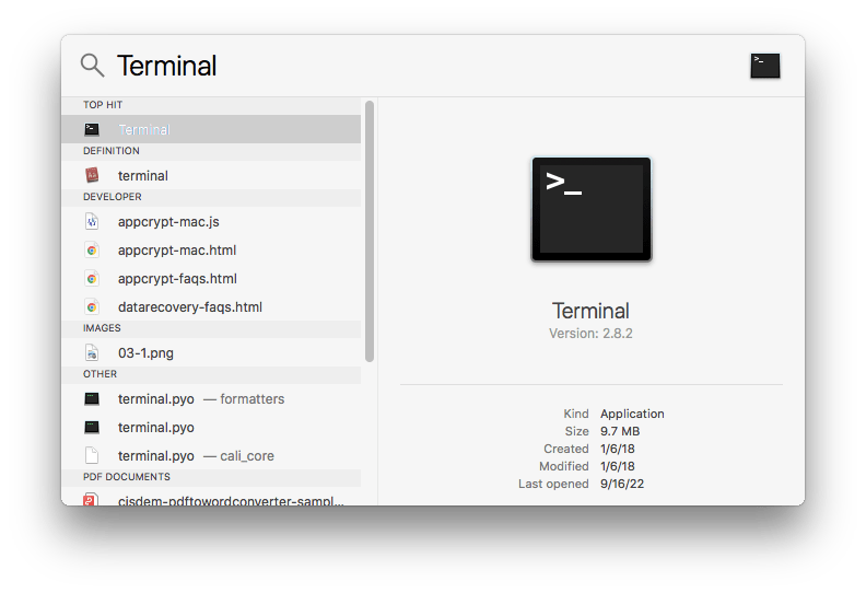 fix with terminal 01