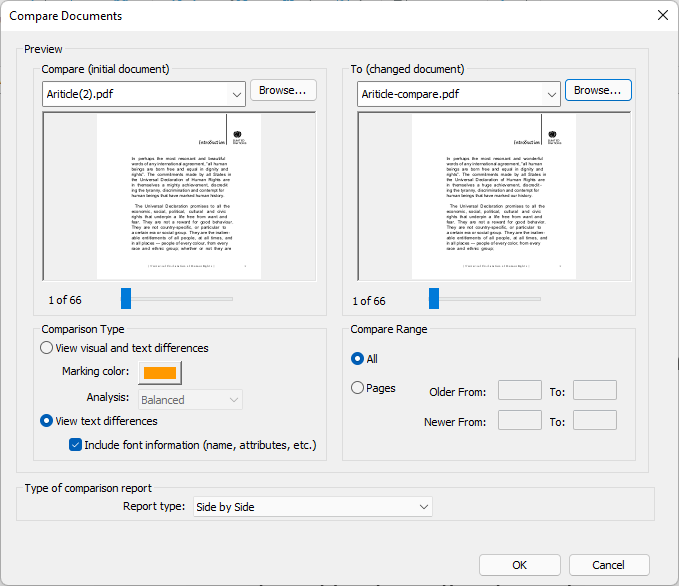 Compare 2 Pdf Files For Differences Online