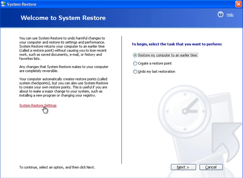 recover windowsxp data system restore 02