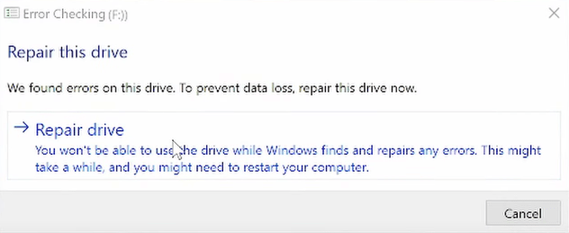 repair drive on pc