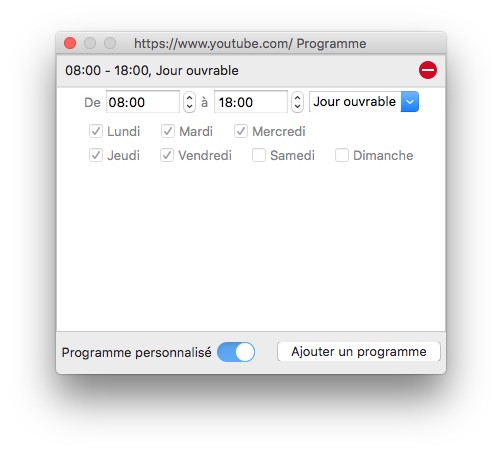 personnaliser le programme youtube