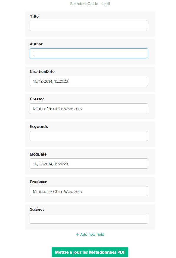 modifier métadonnées PDF sejda03