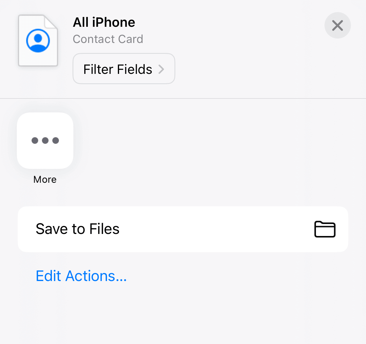 a dialog showing the Filter Fields option, the Save to Files option, and more