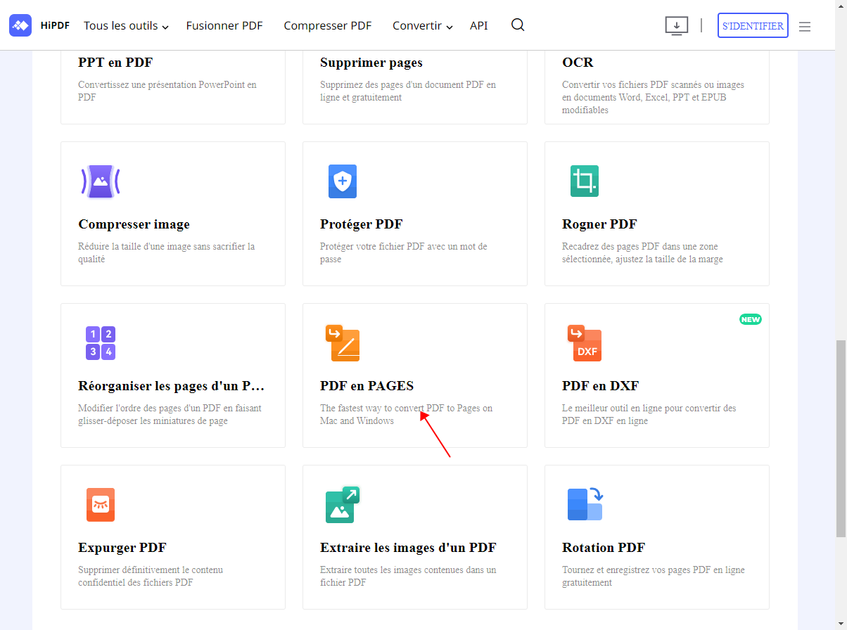 convertir un pdf en pages en ligne2