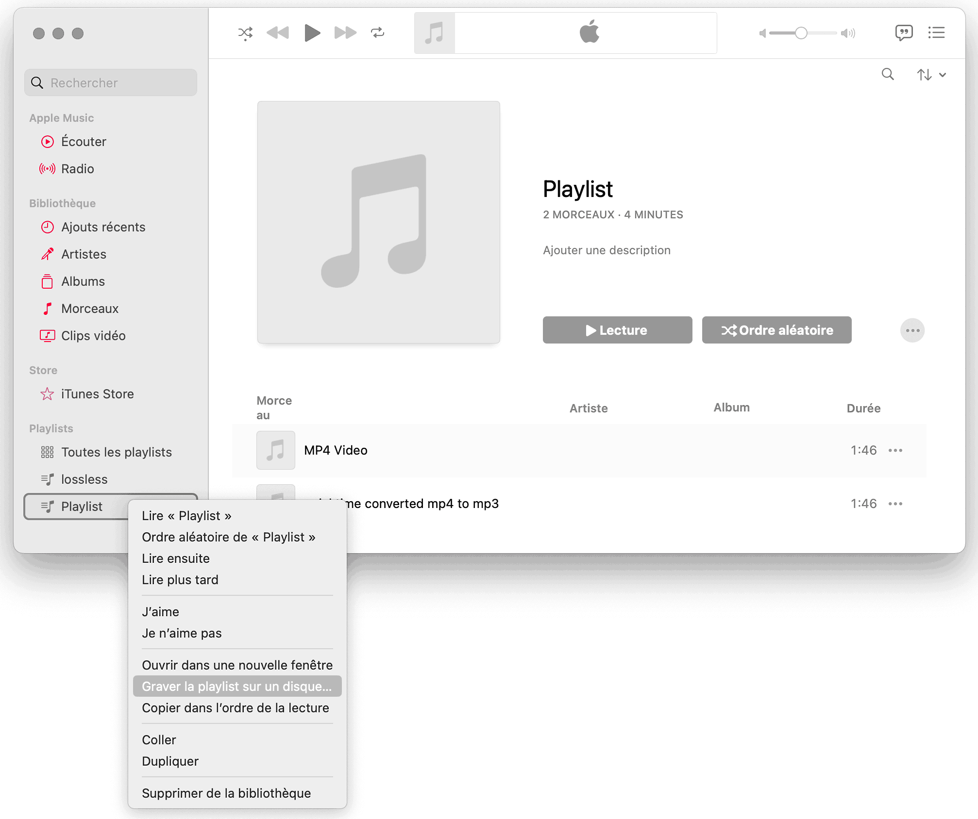 graver un dvd de données avec itunes1