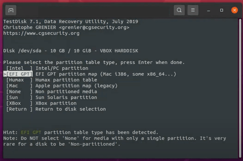 testdisk recovery linux 04