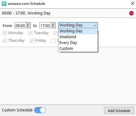 set a schedule for a shopping website