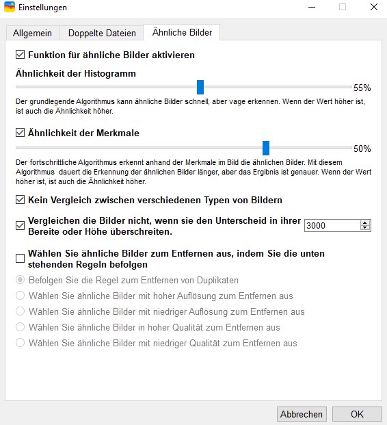 Funktion „Ähnliche Bilder“ aktivieren