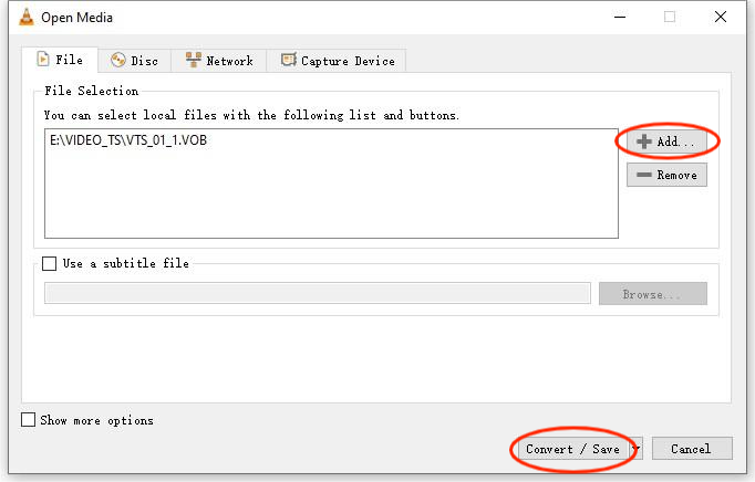 convert ISO to MP4 on Windows using VLC