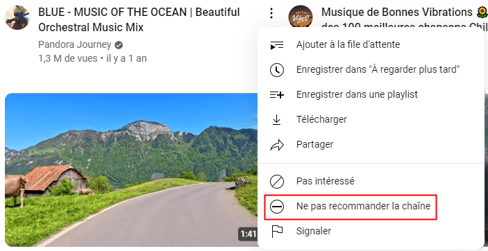 bloquer la chaîne youtube