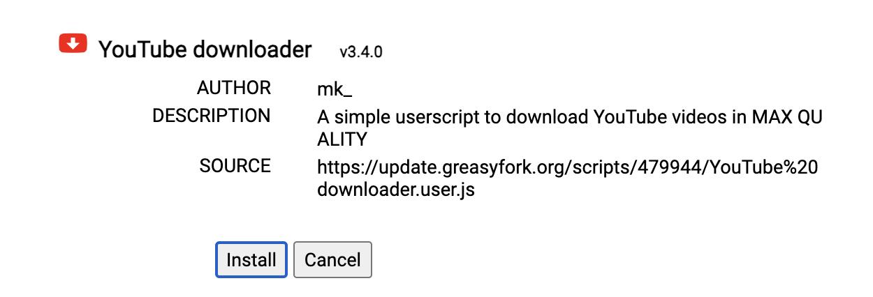 install youtube downloader script