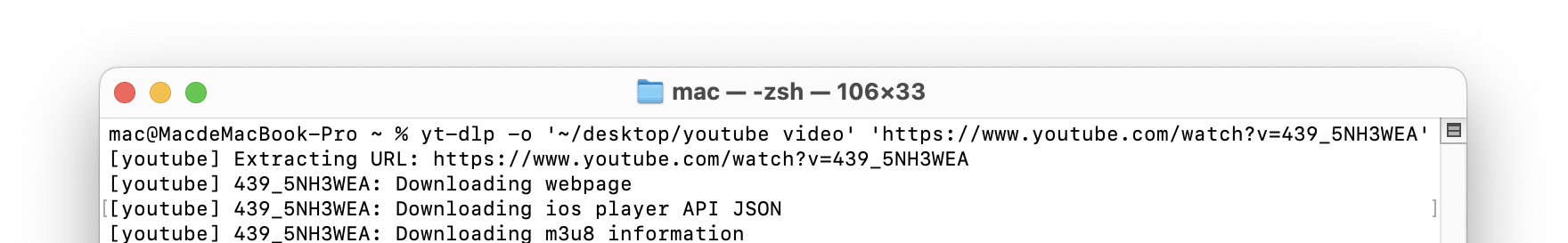 download youtube in Terminal 2