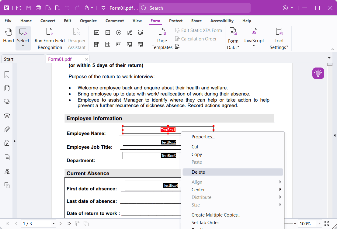 remove fillable fields from pdf foxit03