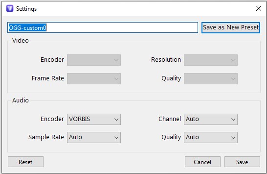 configure OGG optional settings