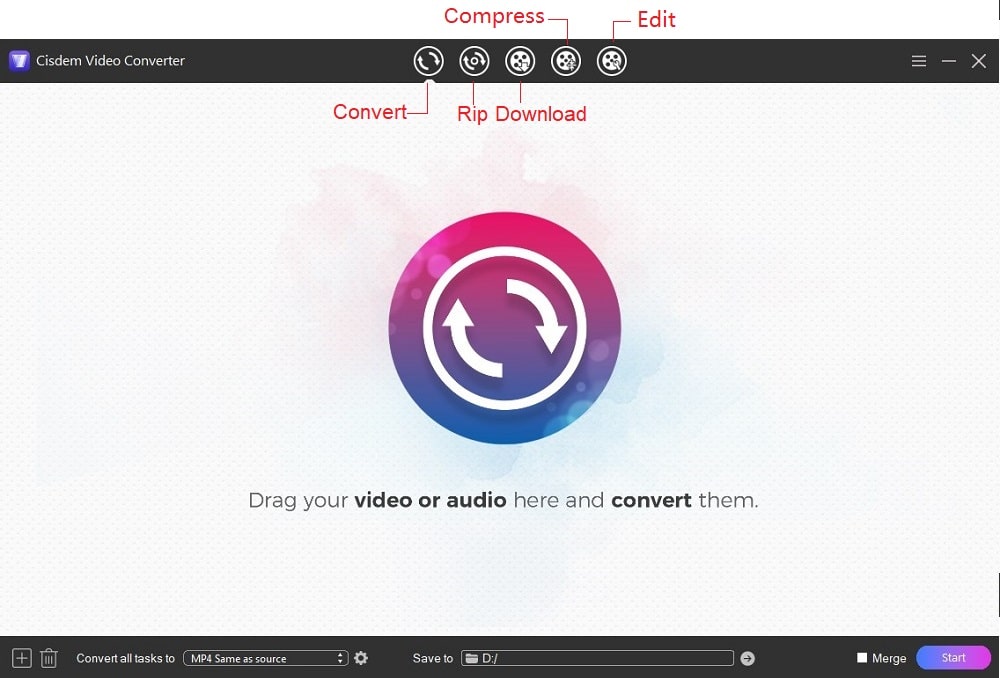 l'interface de cisdem video converter