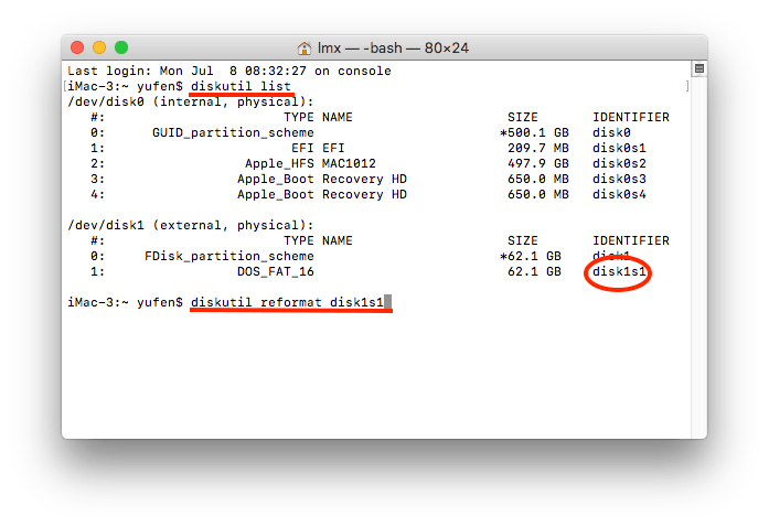 format sd card with terminal 02