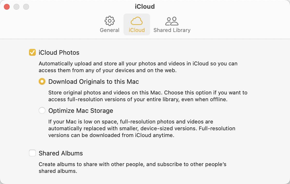 enable iCloud Photos on Mac