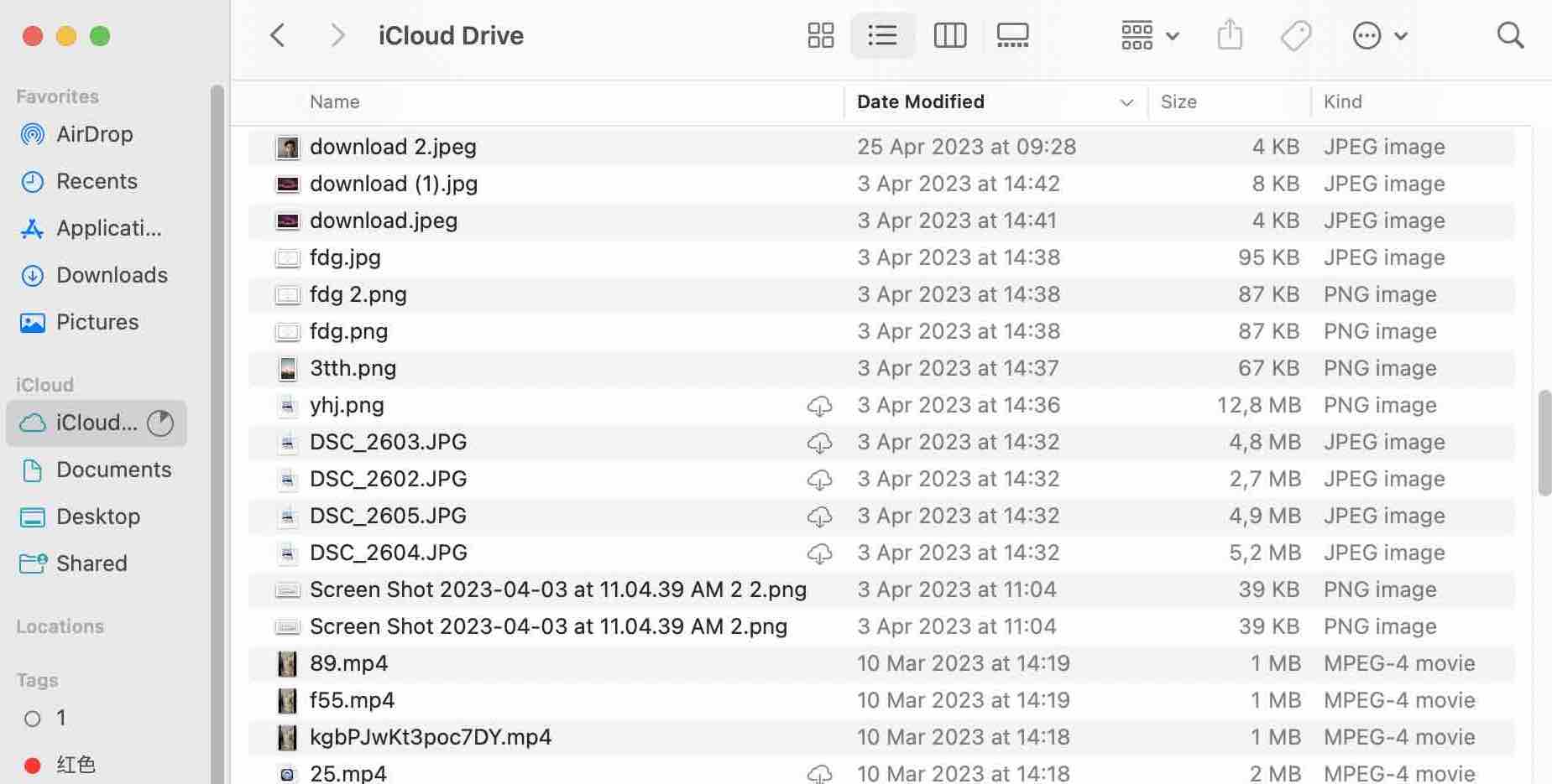 select iCloud Drive folder