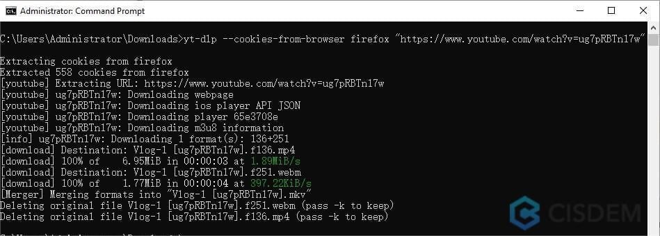 download with browser cookies yt-dlp