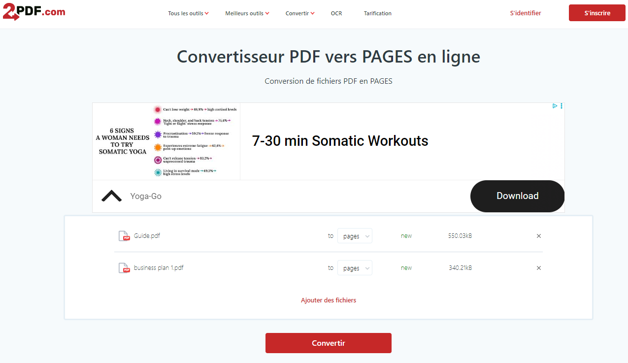 convertir pdf en pages en ligne gratuit