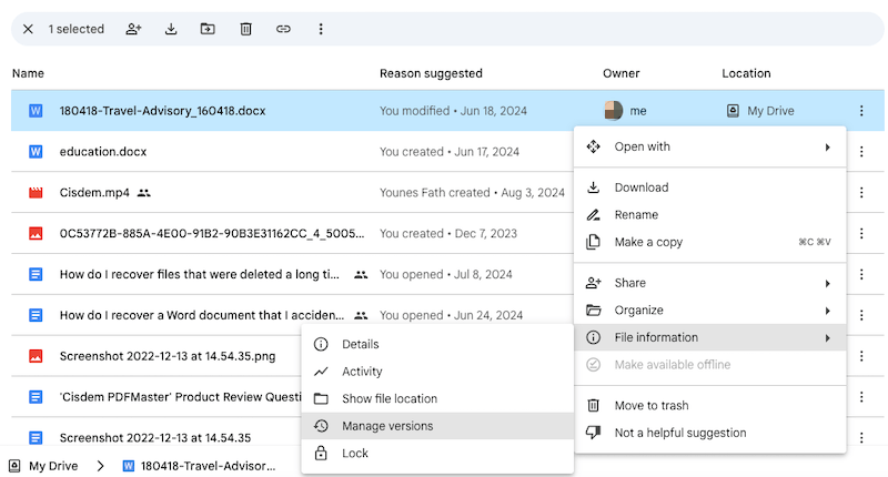 recover via google drive 01