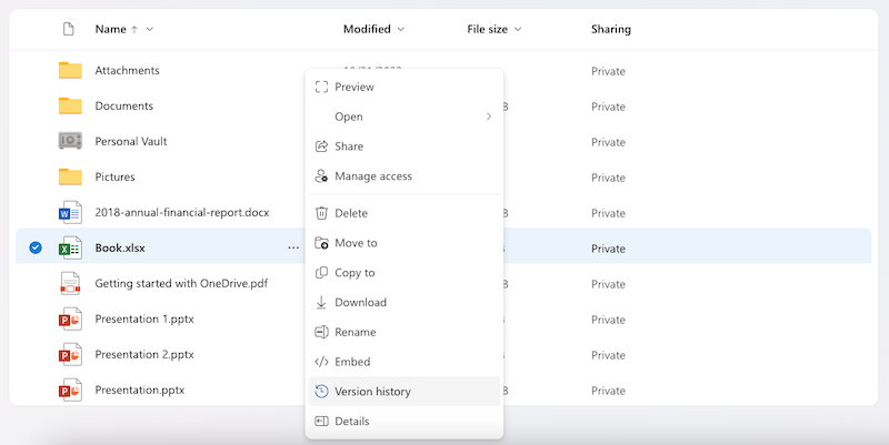 recover excel onedrive 01