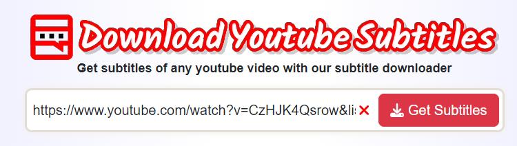 online YouTube subtitle downloader