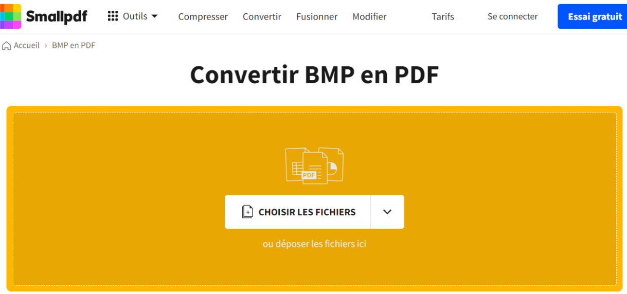 convertir bmp en pdf en ligne smallpdf