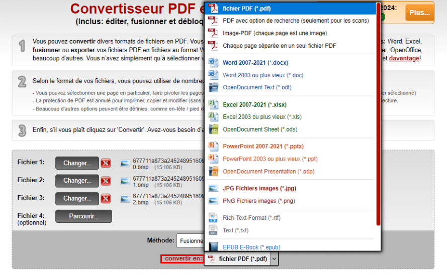 bmp en pdf gratuit en ligne