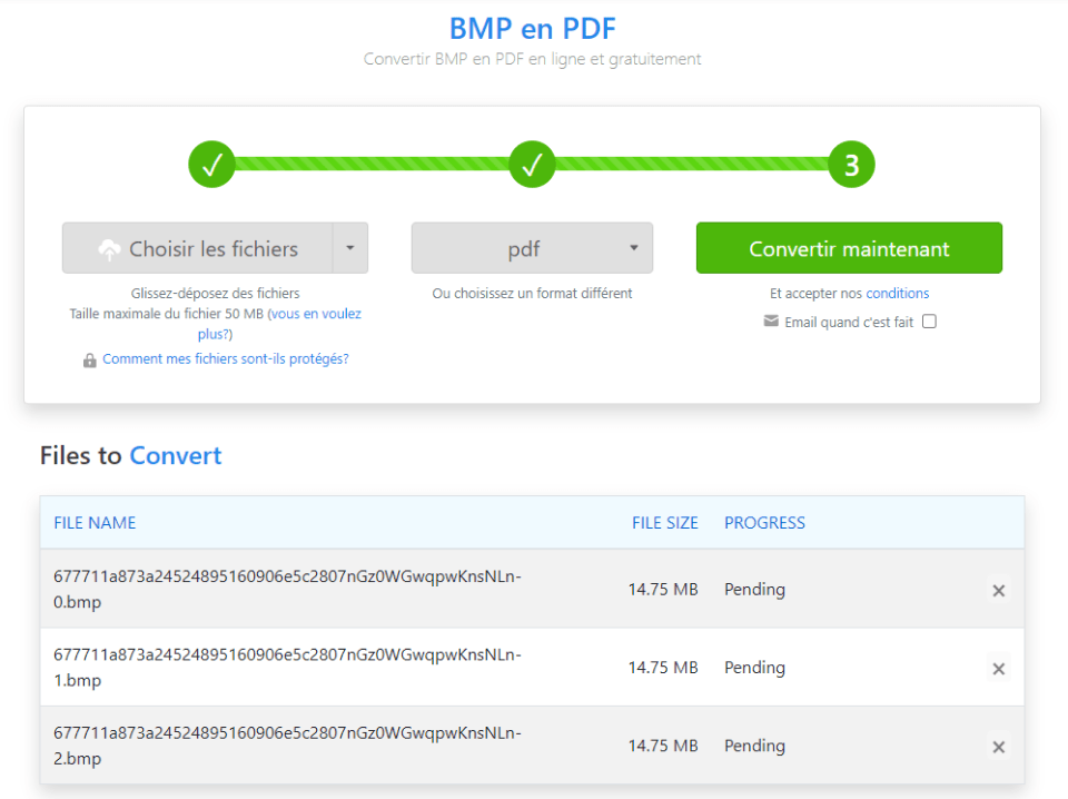 convertir bmp en pdf en ligne zamzar