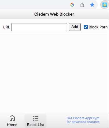 the Block Porn checkbox