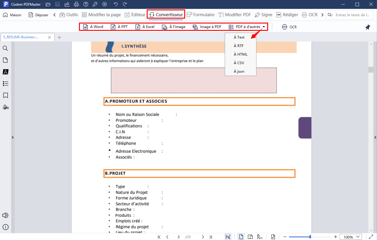 convertir pdf avec cisdem