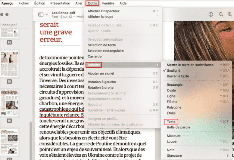 ajouter une zone de texte dans un pdf aperçu mac