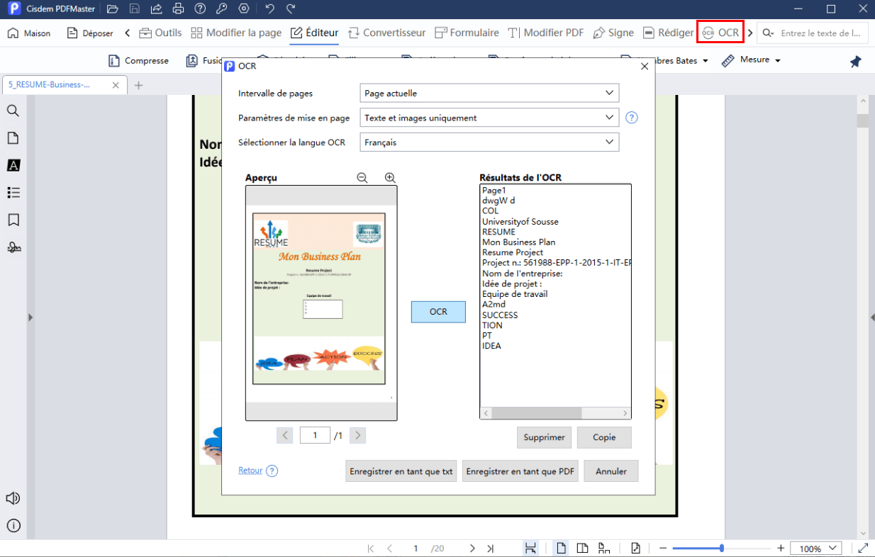 ocr pour reconnaître pdf cisdem