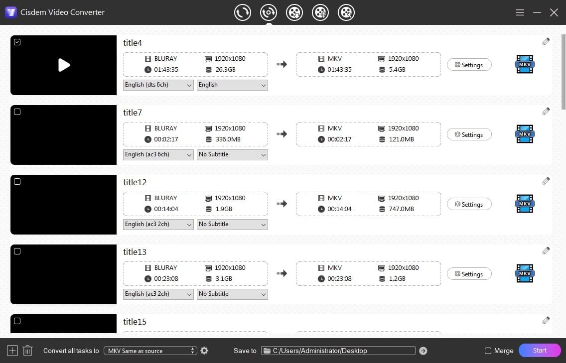 load blu-ray in Cisdem