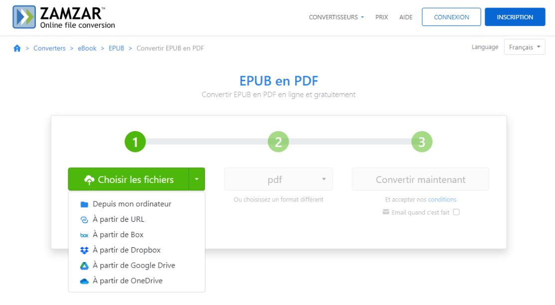 convertir epub en pdf gratuit en ligne