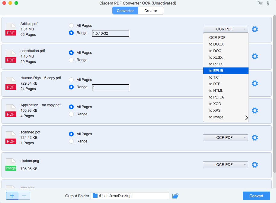 convertir pdf en epub sur mac