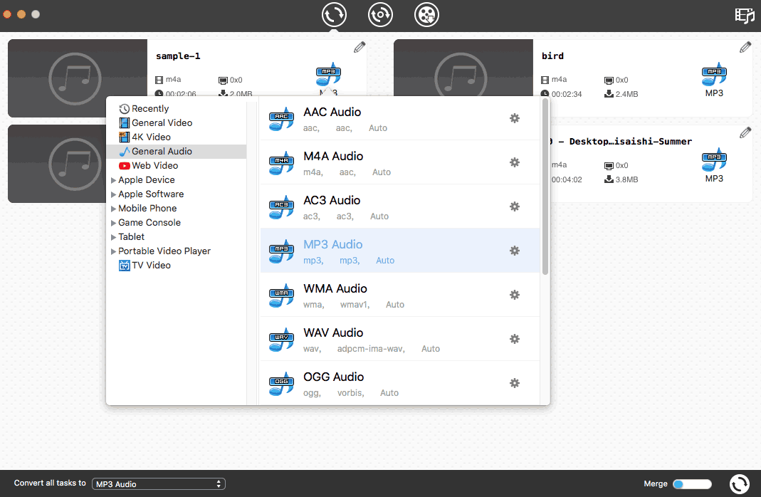 choose mp3 as output format