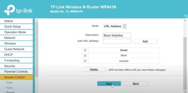 block TikTok via router