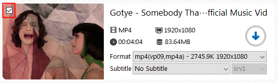 télécharger la playlist choisie
