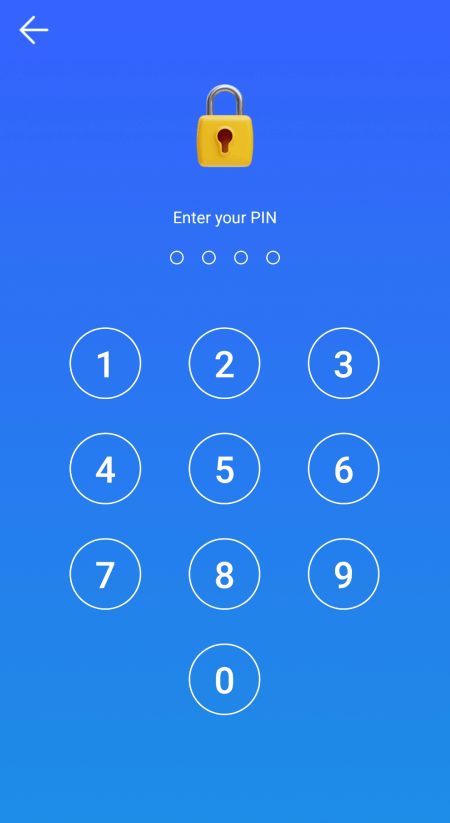 a screen showing a lock icon and an Enter your PIN message