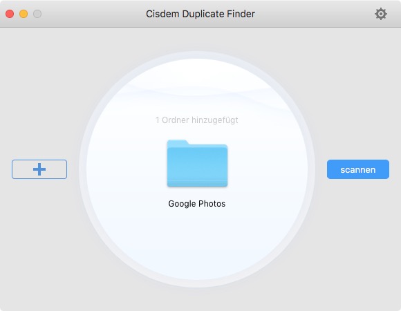 Google Photos folder is dragged into the software