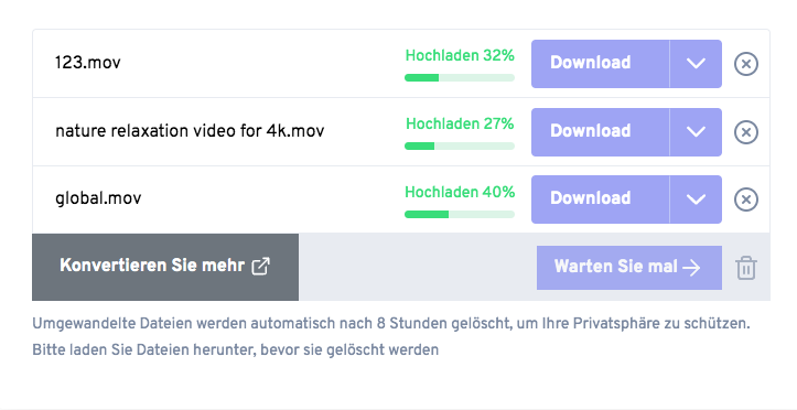 save converted files via freeconvert.com